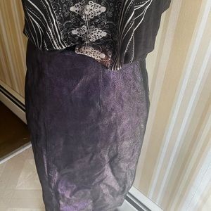 Wilson’s Leather Venus Williams Metallic Purple Leather Skirt.